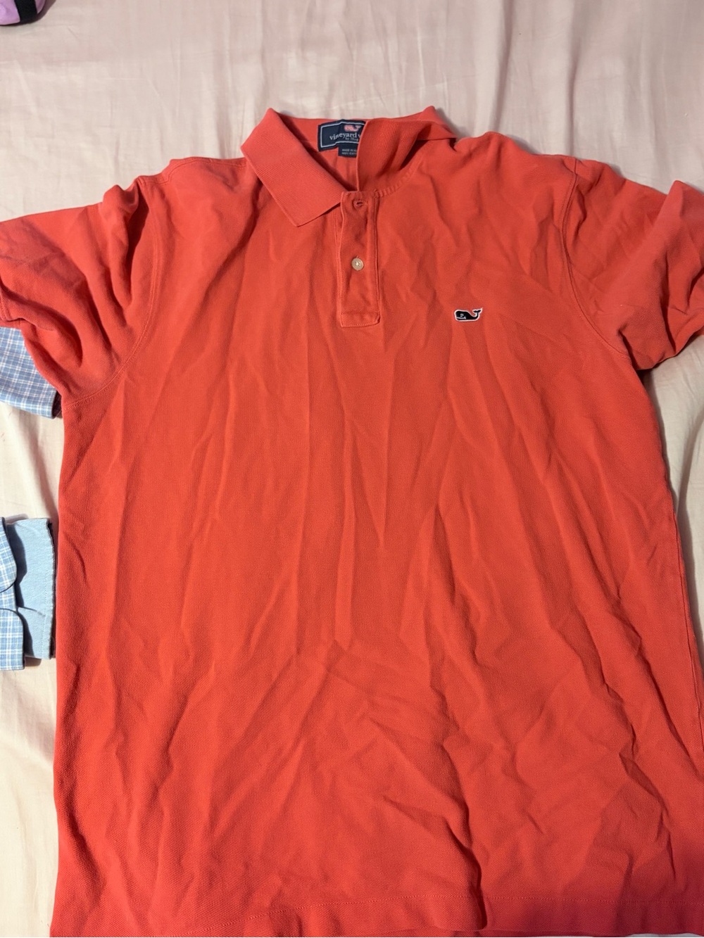 Vineyard Vines Men's Coral-Red Short Sleeve Polo